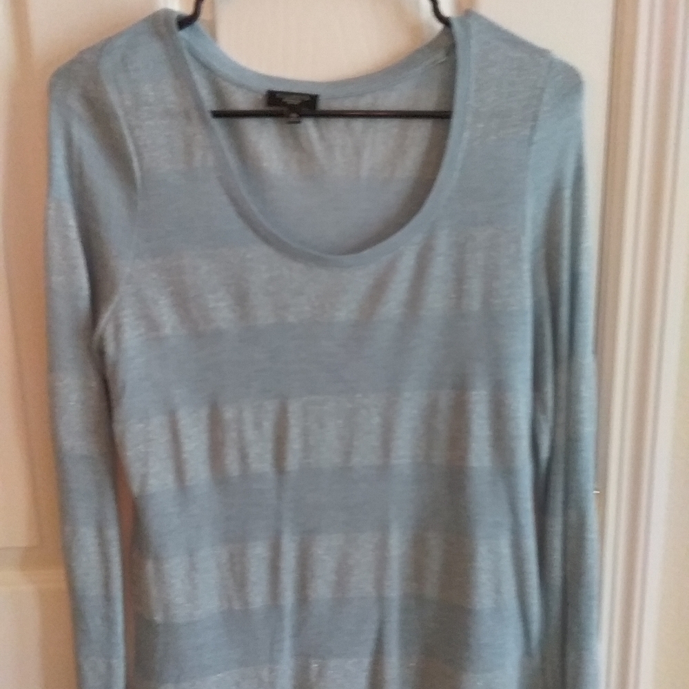 Long sleeve blue and silver top. PM